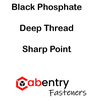 Square Drive 1000 Pack 1 1/4 Inch Deep Thread Sharp Point Black Phospate Finish Flat Head Wood Screws #8 Cabentry Brand 